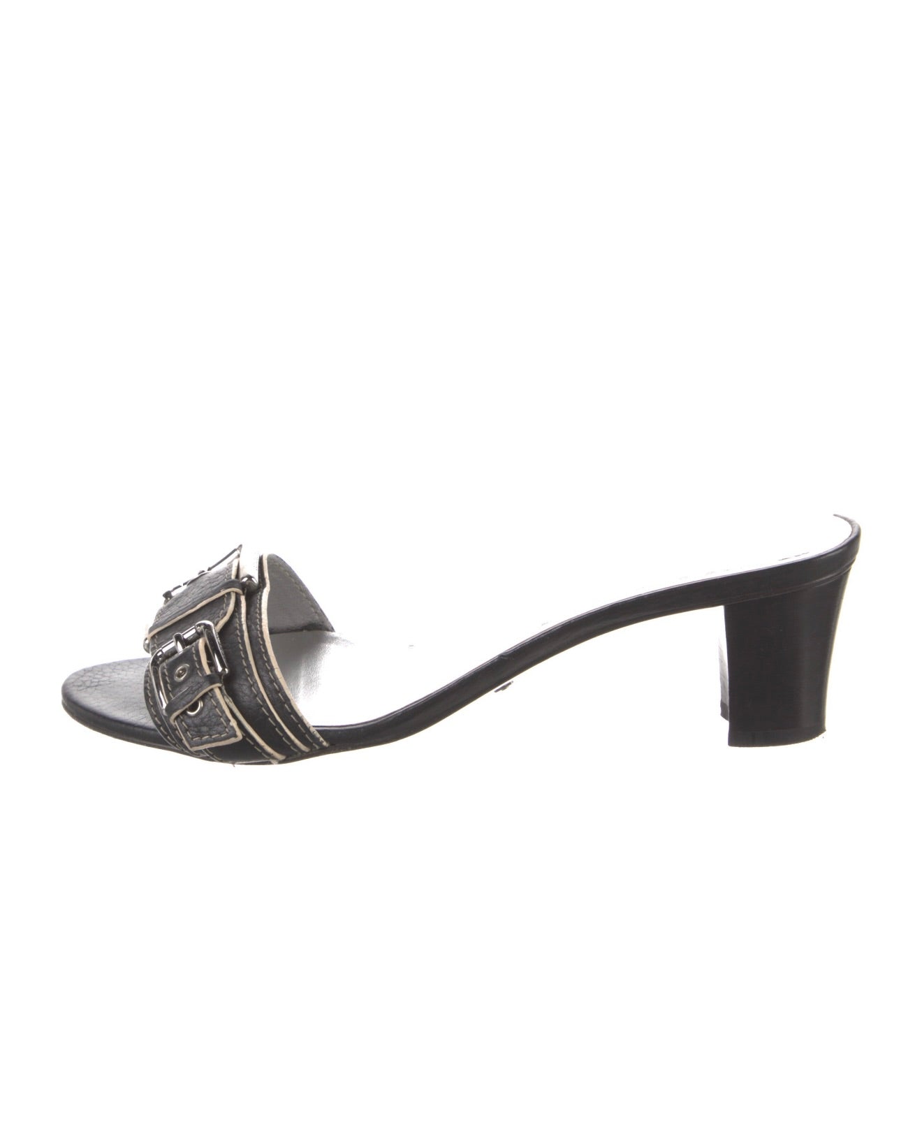 Dolce & Gabbana Leather Buckle Slides